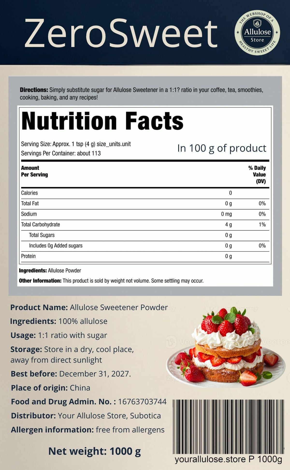 Allulose Powder – Natural and Keto-Friendly Sweetener