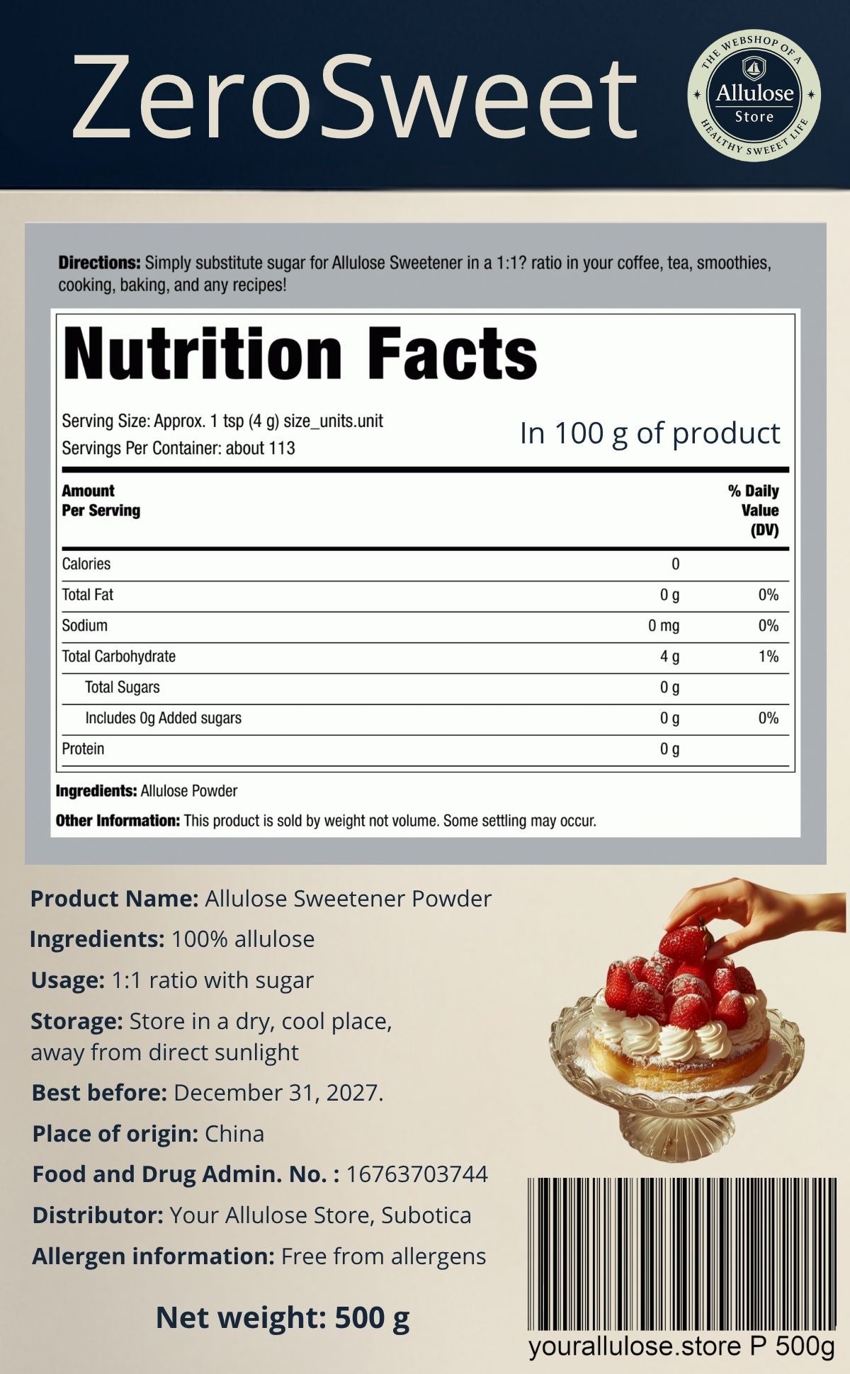 Allulose Powder – Natural and Keto-Friendly Sweetener