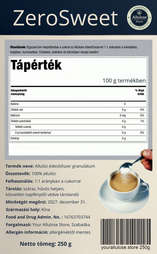 Allulóz Édesítő – Természetes és Ketobarát Cukorpótló: 250g - Your Allulose Store