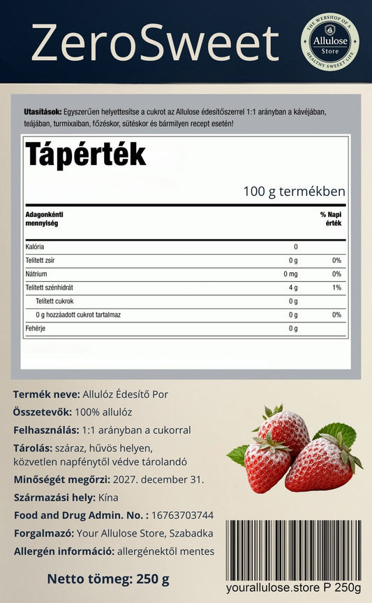 Allulóz Édesítő Por – Természetes és Ketobarát Cukorpótló: 250g