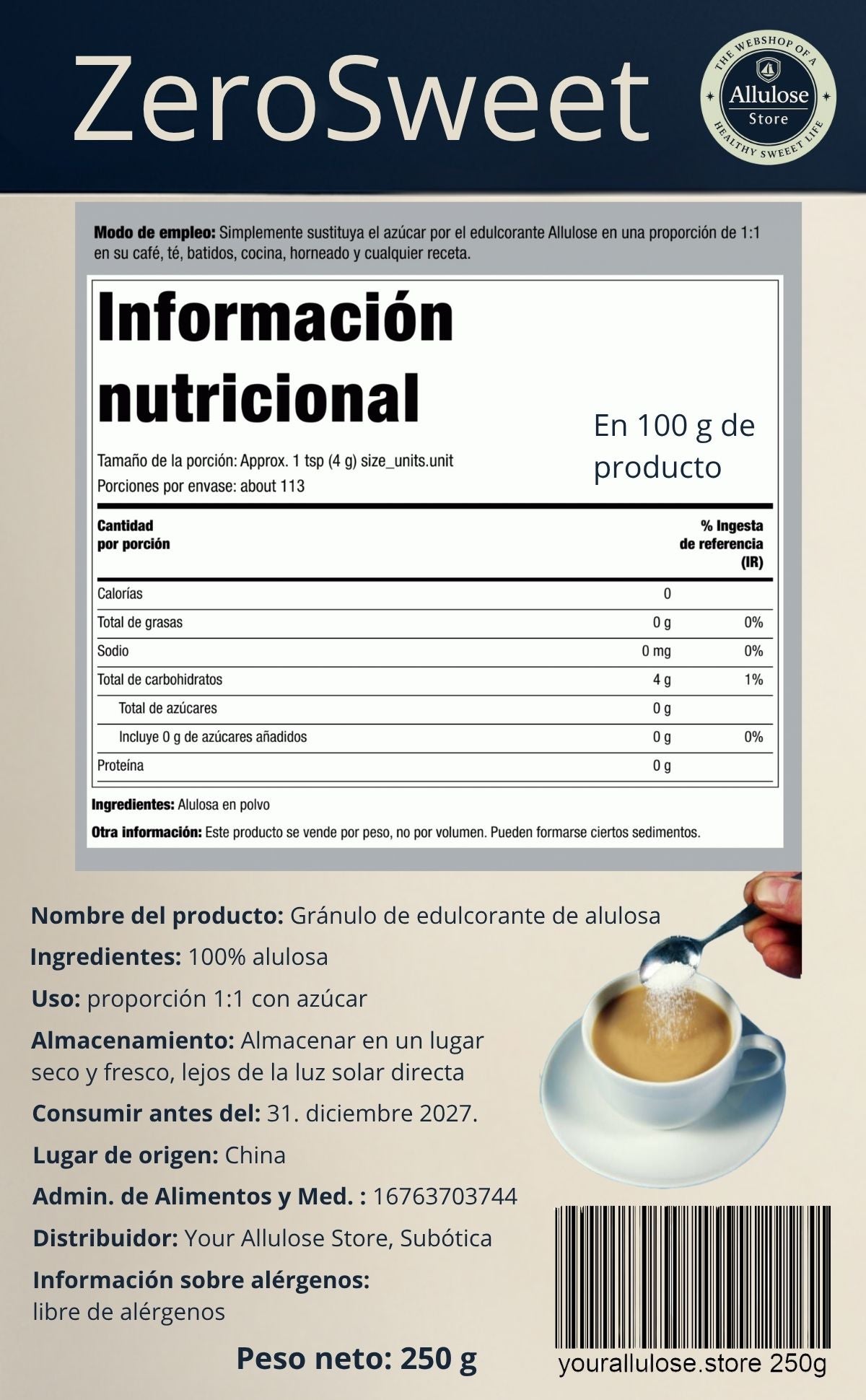 Allulóz Édesítő – Természetes és Ketobarát Cukorpótló: 250g - Your Allulose Store