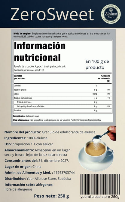 Allulóz Édesítő – Természetes és Ketobarát Cukorpótló: 250g - Your Allulose Store