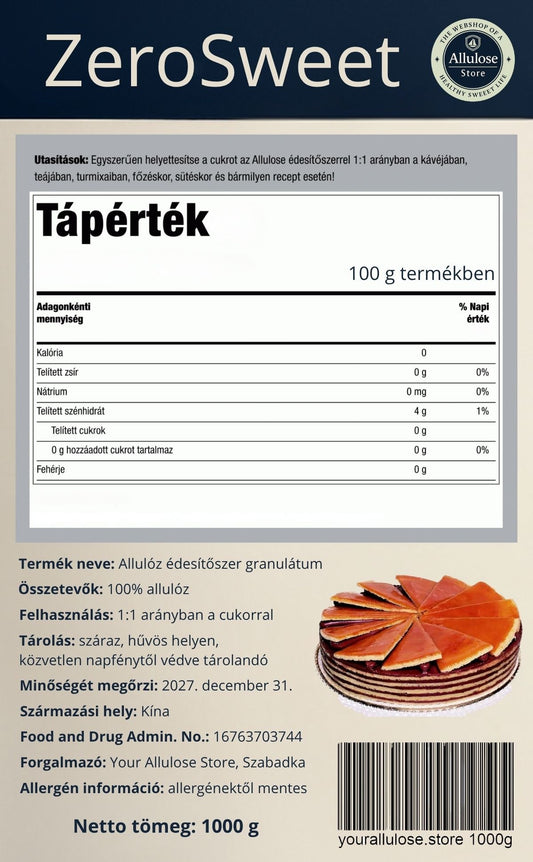 Allulóz Édesítő – Természetes és Ketobarát Cukorpótló: 1000g - Your Allulose Store