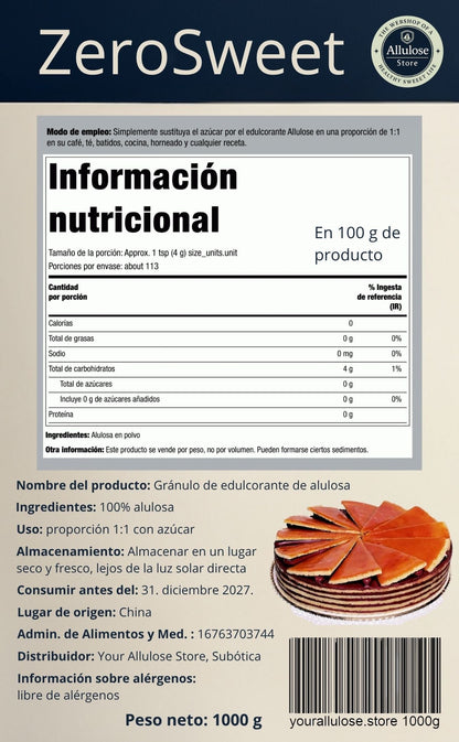 Allulóz Édesítő – Természetes és Ketobarát Cukorpótló: 1000g - Your Allulose Store